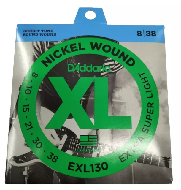 D'Addario XL Muta set 6 Corde Chitarra Elettrica Tensione Extra Super Light 8-38