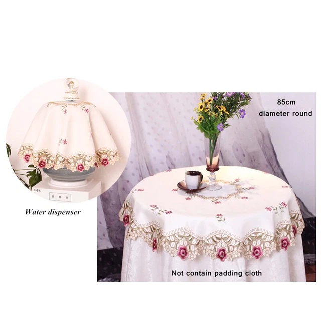 White Embroidered Lace Tablecloth Floral Table Runner Doily Wedding Party Satin