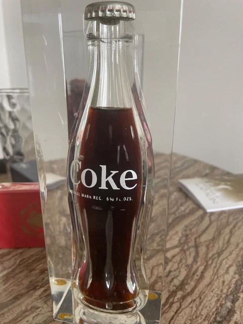 Vintage Bottle of Coca-Cola Encased in Lucite bottled Ex. condition