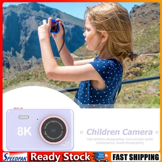 80MP 2.4 inch HD Screen Kids Digital Video Photo Camera with 32GB Card (Purple)