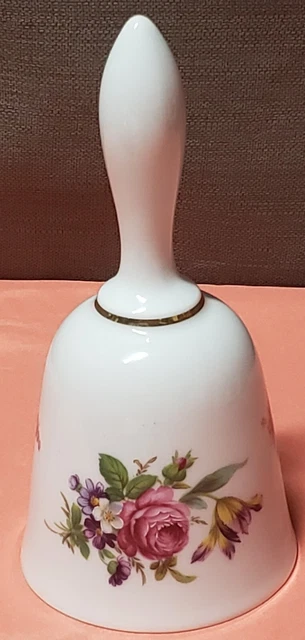 Vintage Bareuther Waldsassen Porcelain Bell, Floral Flowers, Bavaria, Germany