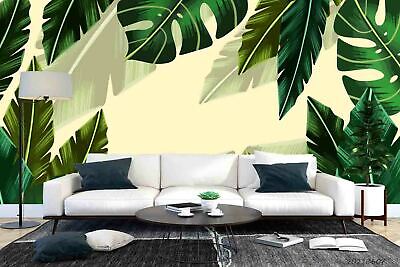3D Green Leaves Wallpaper Wall Mural Removable Self-adhesive Sticker5483
