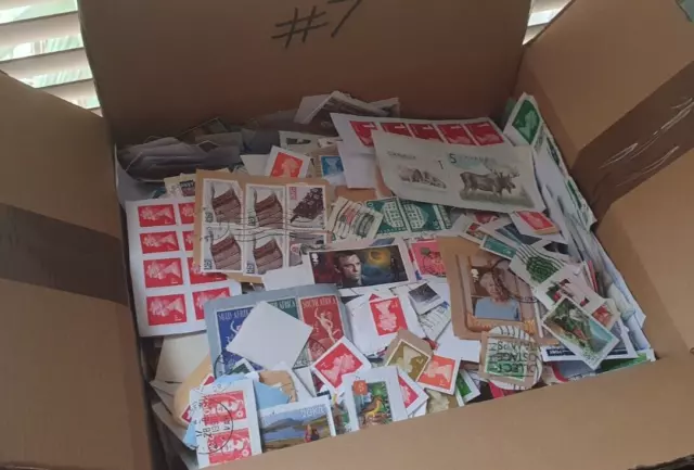 1.9kg Box of world wide stamps (mainly GB) from a charity kiloware # 7