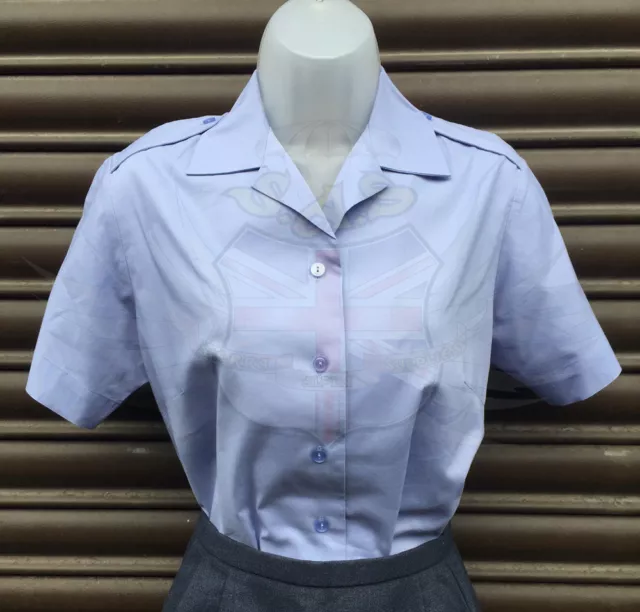 ROYAL AIR FORCE LADIES RAF BLUE POLYCOTTON SHORT SLEEVED BLOUSE-WOMENS SHIRT New