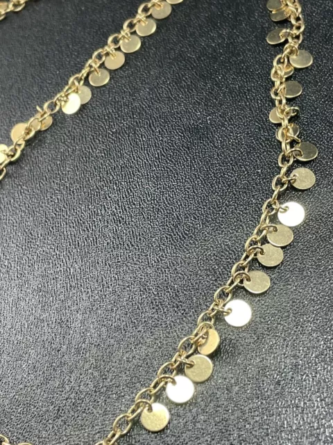 VINTAGE GOLD TONE Metal Disk Charm Chain Necklace 48” $6.99 - PicClick