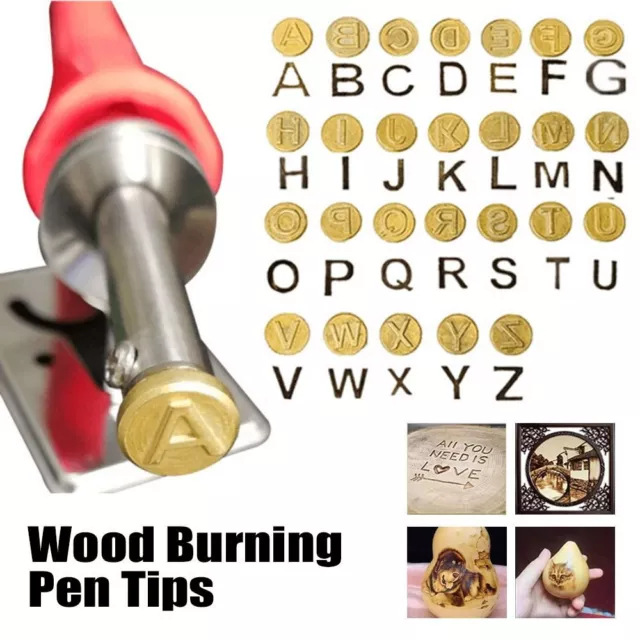 DIY Wood/Leather Burning Set,26 Letters Copper Mold-DIY Wood Burning/Carving  Set