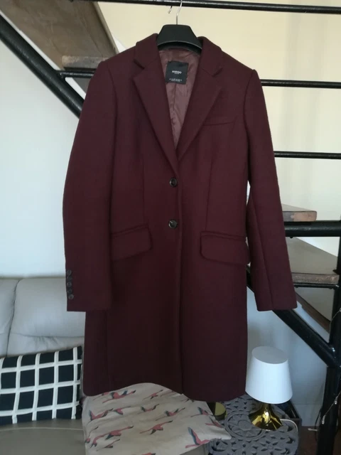 manteau bordeaux femme mango