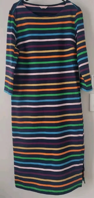 Gorman Oui Oui Long Dress Multicoloured Rainbow Striped Size 10