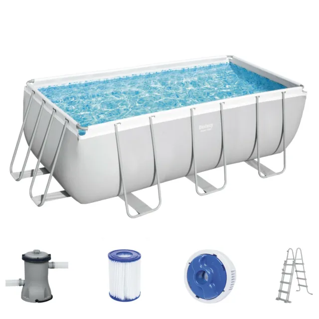 Bestway Swimming Pool 412x201x122cm Power Steel Frame Pool Komplett-Set Pool