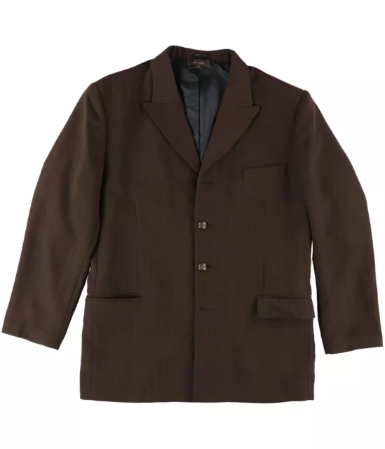 Tasso Elba Hombre Rayas Tres Botones Chaqueta Americana, Marrón, Medio (Regular)