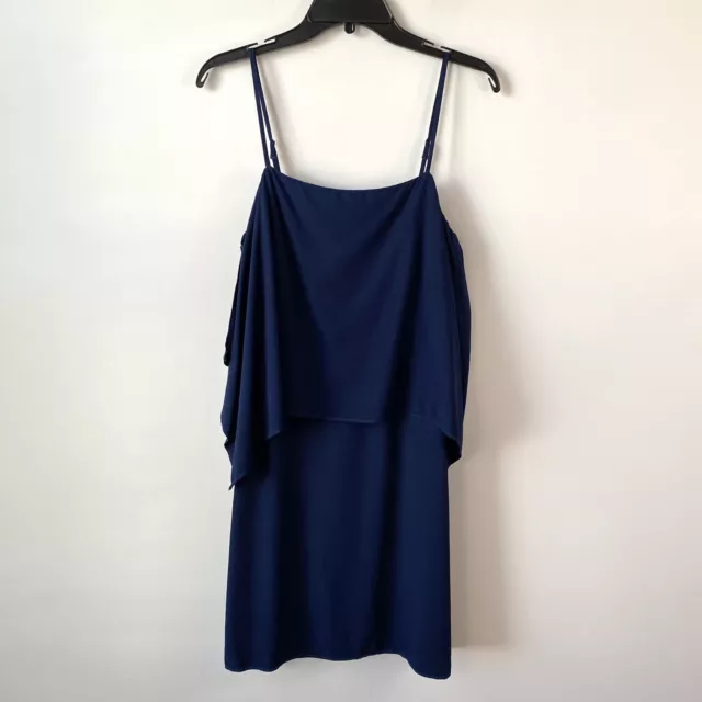 Splendid Voile Layered Mini Dress Navy Blue S