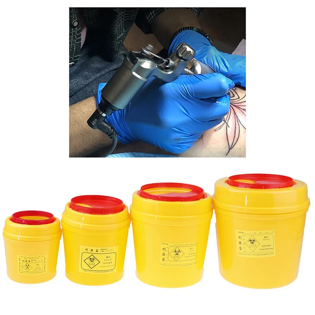 1/2/4/6L Tattoo Needles Collect Box Sharps Container Waste Barrel Trash Can[
