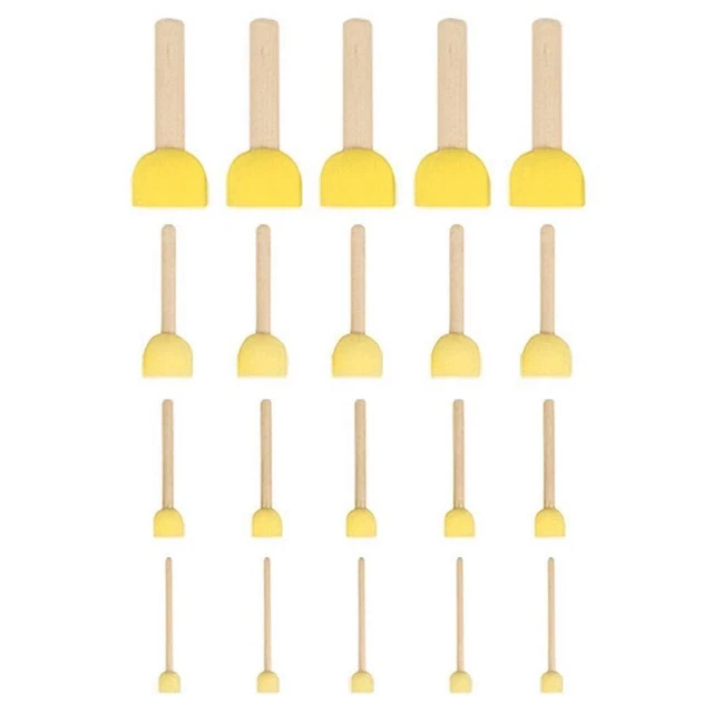20 un. juguetes de dibujo para niños mango de madera esponja cepillos de pintura herramientas