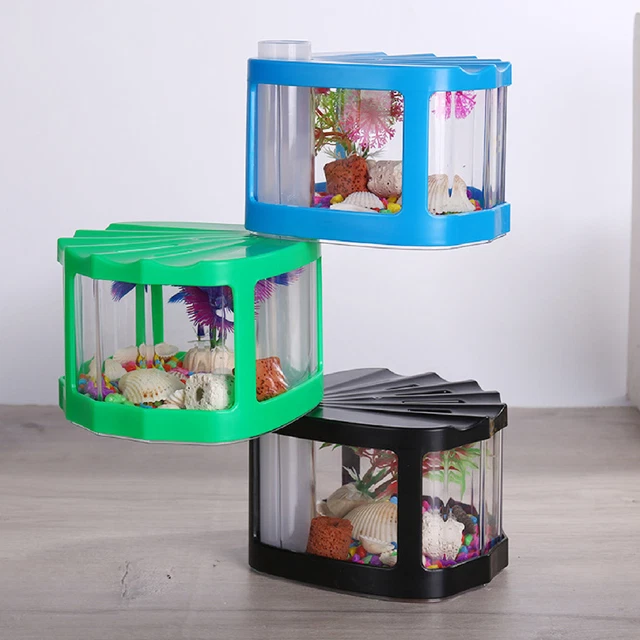 Mini Fish Bowl Vibrant Color Thicker Material Small Betta Fish Tank High Density