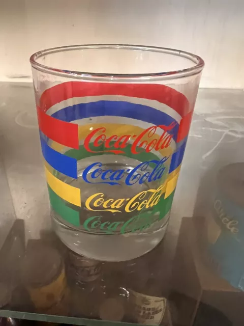 Coca Cola Vintage Ceramic Label Rainbow Print Glass 90cm Aprox Tumbler Glass