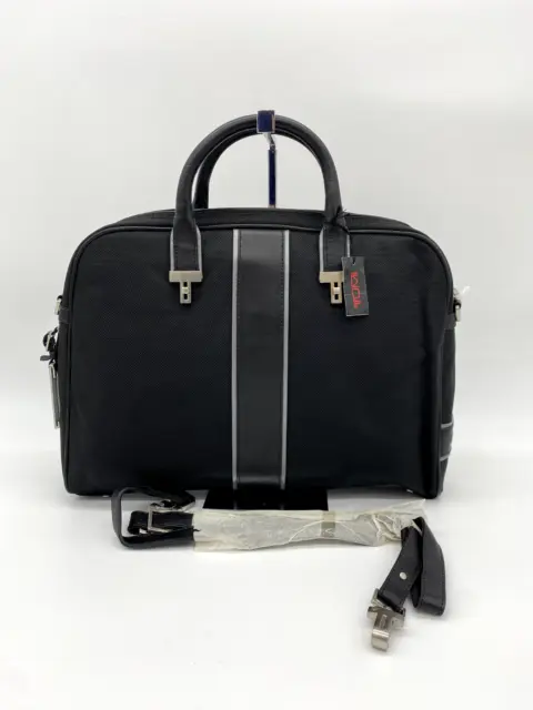 Tumi Elements Ballistic Nylon w/Leather Trim Handbag 15.5" (Black)