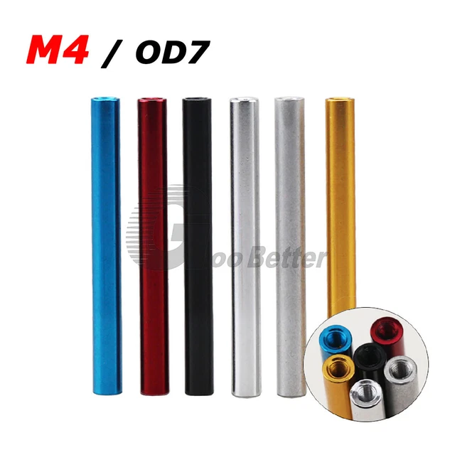 M4 / OD 7mm Aluminum Threaded Sleeve Stud Round Standoff Pillars Connector Nut