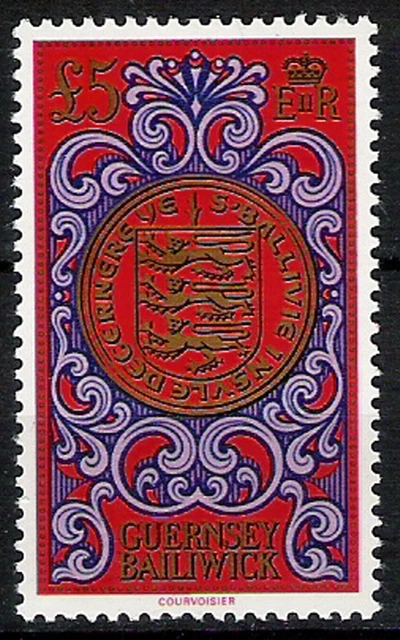 GUERNESEY #13 219 faciale £5 N**, VF MNH bonne côte
