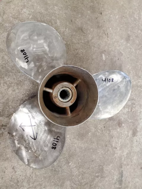 14 1/2" X 15P Mercury Stainless Propeller, 48-93272-15, Mercury Yamaha, P4108 14 1/2" X 15P Mercury Stainless Propeller, 48-93272-15, Mercury Yamaha, P4108