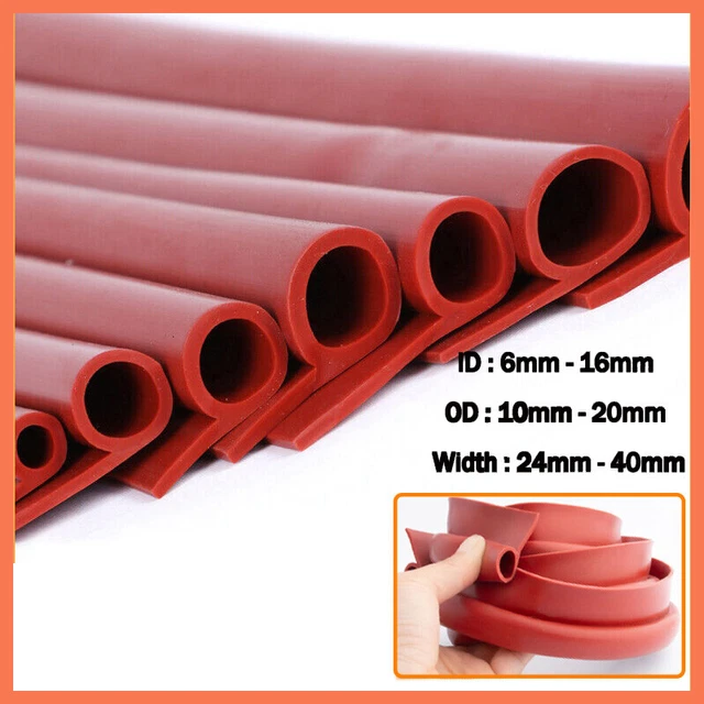 Red Silicone Rubber P-Profile Oven Door Seal Gasket Tape - Universal Replacement, Multiple Sizes