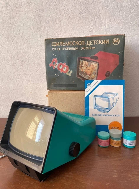 Diascopio soviético Filmoscopio Diascopio DEFI CONJUNTO COMPLETO URSS 1990...