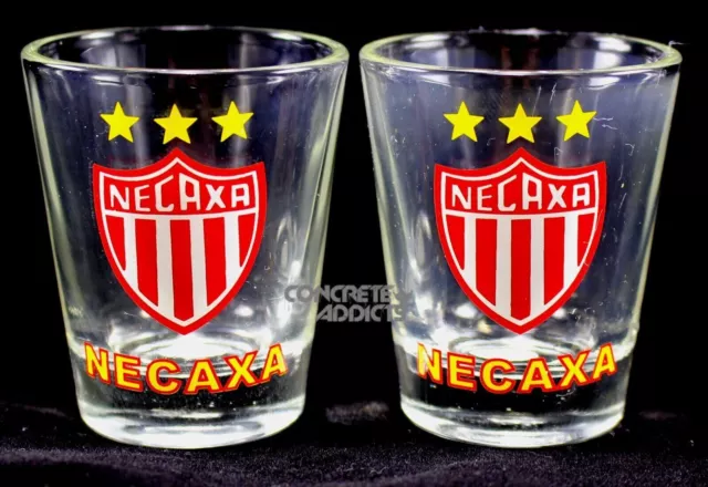 Necaxa Mexican Football soccer Team Shot Glasses Set of 2 New 2