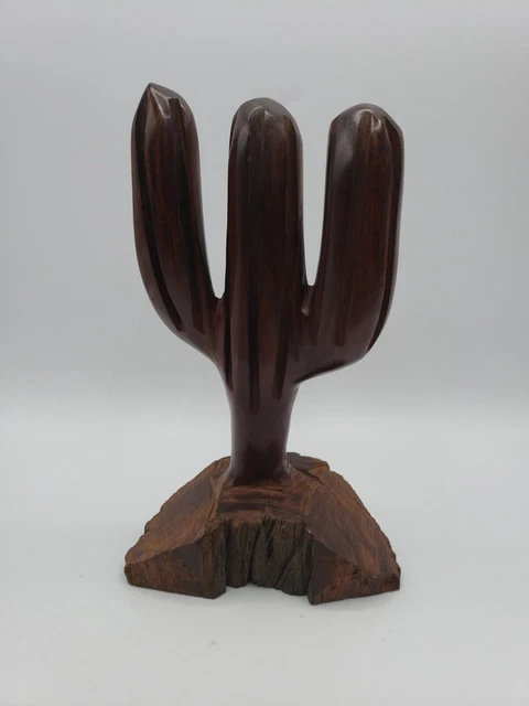 Carved Ironwood Cactus Saquaro Statue Sculpture Southwestern Folk Art Vintage