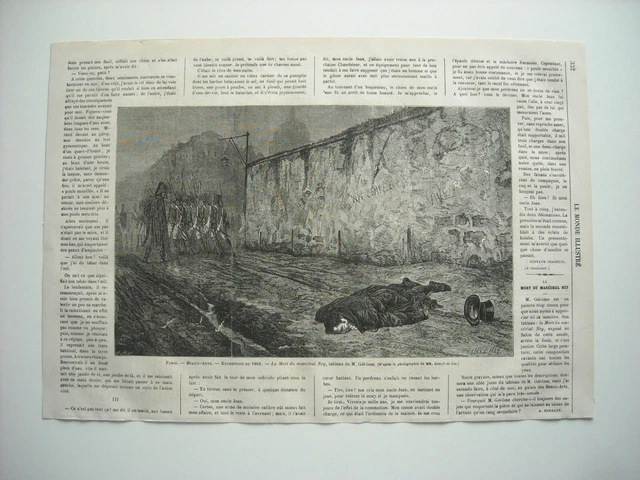 1868 Engraving. Fine Arts. The Death Of The Marechal Ney. After The Table M. Gerome.