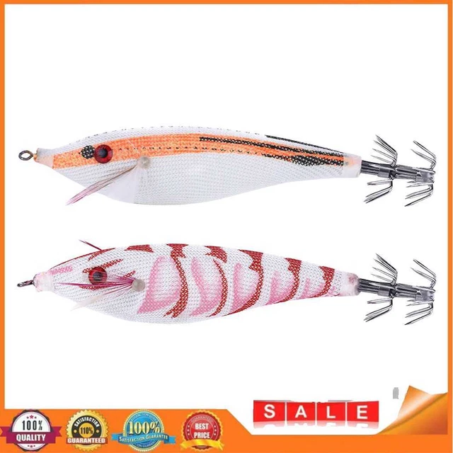9g Luminous Squid Jigs Artificial Wood Shrimps Cuttlefish for Sea Fishing Hooks
