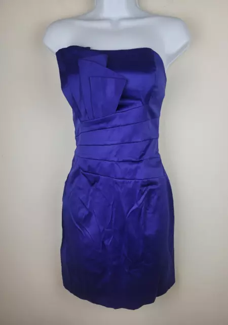 Vintage Gunne Sax Dress 5 Purple Jessica McClintock Strapless Sheath Satin Prom