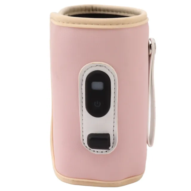 (Pink)Baby Milk Bottle Warmer USB Digital Display 5 Speeds Portable Baby Milk GU