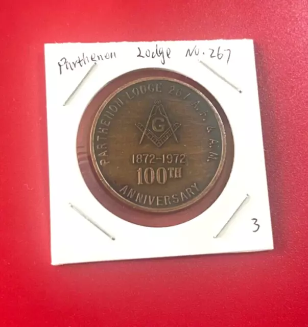 Partenone Lodge 267 A. F. & A.M 100 Anniversario Massonico Token