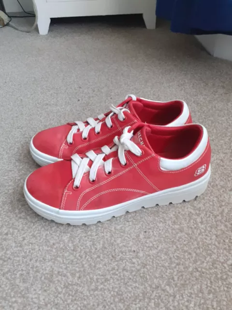 SKECHERS STREET CLEATS Red Trainers Size Uk 6 7.99 PicClick UK