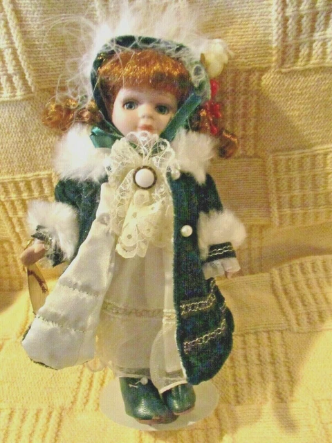 Petite Porcelain PASCALE Doll 8" w/ Stand by Barbara Lee Signature Collection