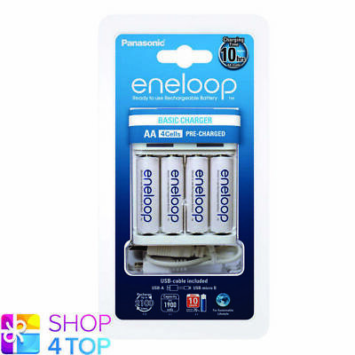 Panasonic eneloop USB Basique Chargeur BQ-CC61 + 4 Rechargeable Aa batteries