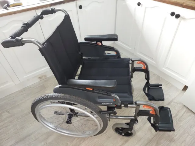 Wheelchair Black Brand Karma Model KM8022HD near new with Receipt