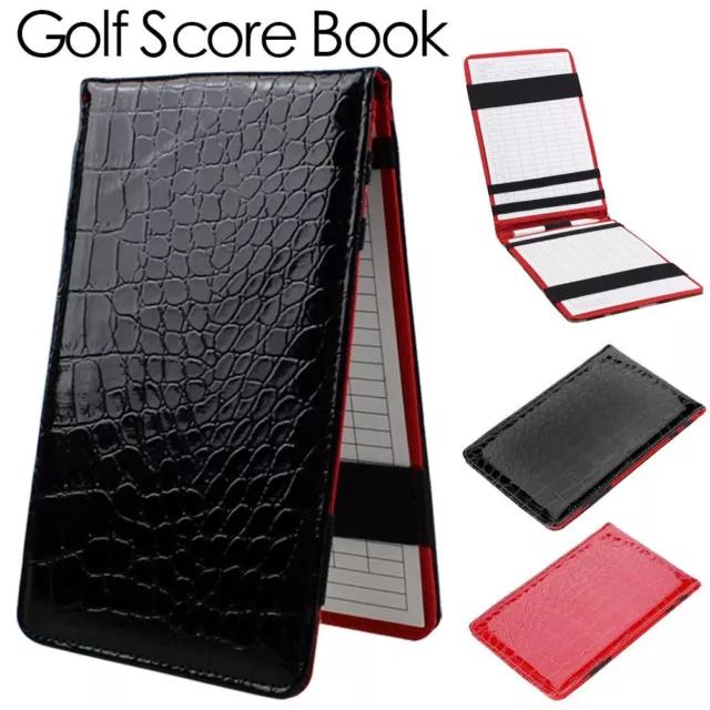 PU Leather Waterproof Scorecard Holder Scoring Golf Score Book Golf Counter
