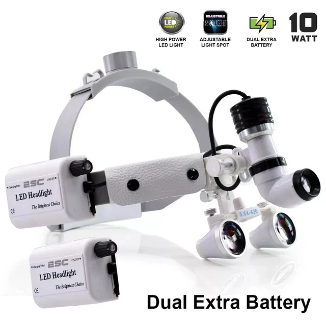 Lampe Frontale Chirurgicale LED Sans Fil Delta 10W - Pour Dentiste, ORL, Chirurgie, 110 000 Lux, Autonomie 4h