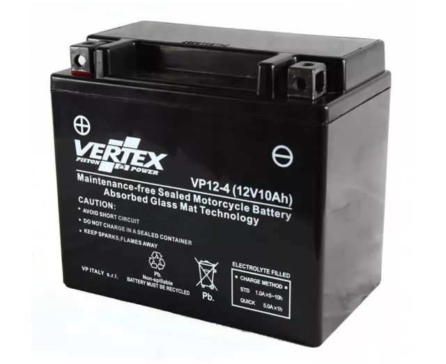 Batería Vertex Sellada AGM 12V VP12-4 Reemplaza YTX12-BS CTX12-BS L:150 H:130 W:87