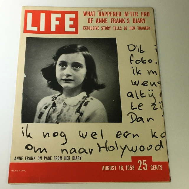 VTG LIFE MAGAZINE August 18 1959 Anne Frank Cover Feature, Newsstand