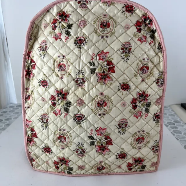 Vintage Quilted Plastic Appliance Cover Pink Floral 59s Kitschy Blender Mixer