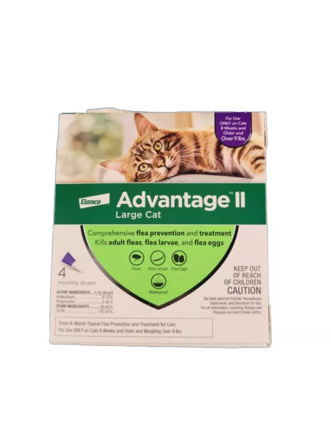 Advantage II Flea and Tick Remedies 4 Doses Large Cat Feline K