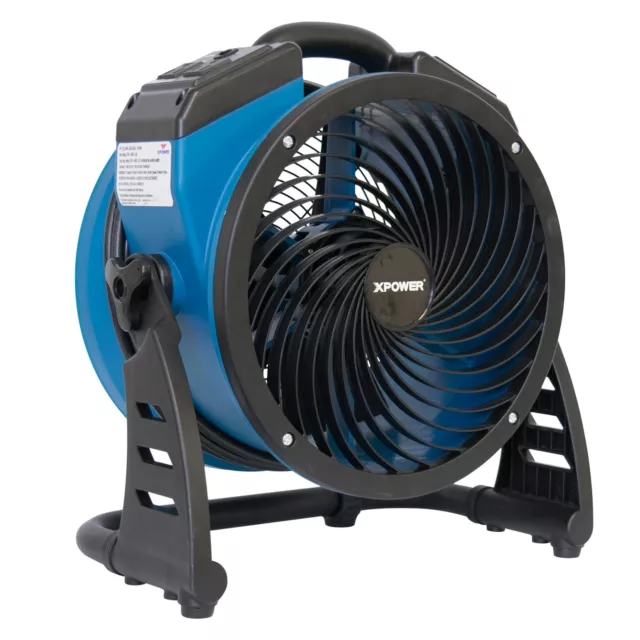 XPOWER 1100 CFM 4 Speed Industrial Axial Air Mover, Blower, Blue