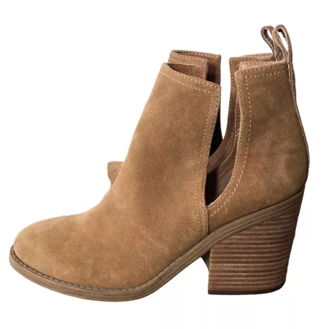 Steve Madden Sharini Chestnut Suede Leather Ankle Booties Womens 10