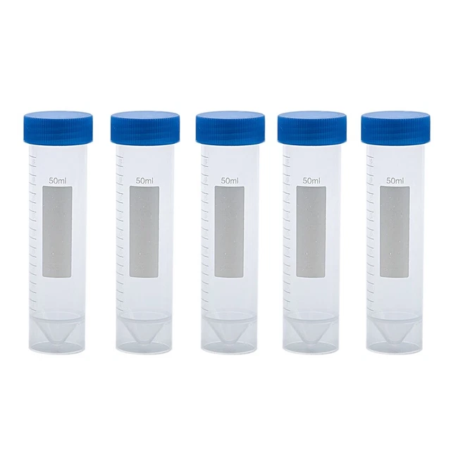 5 Pieces 50ml Plastic Transparent Centrifuge tube with scale Plastic test tubeF5