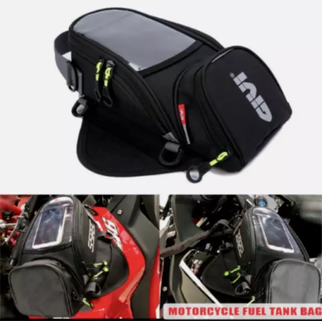 Waterproof Motor Tank Bag Black Oil Fuel Tank Magnetic Motorbike Motorcycle Bag.