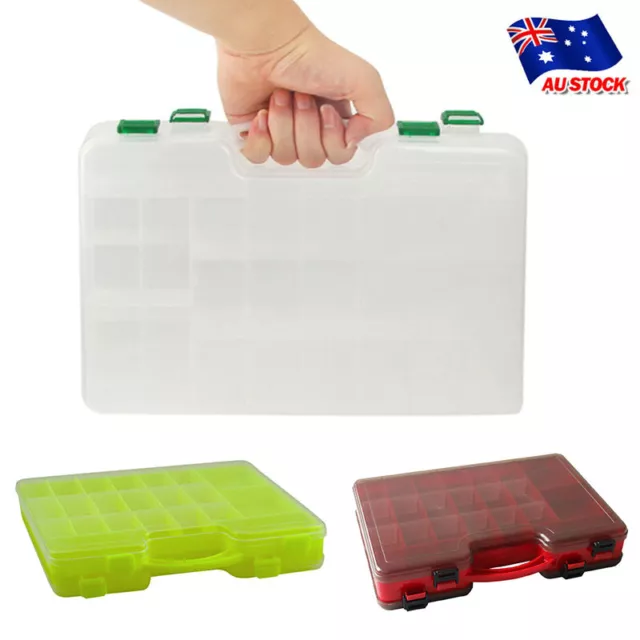 Visible Plastic Fishing Tackle Box Fishing Lure Bait Storage Trays Double Sided