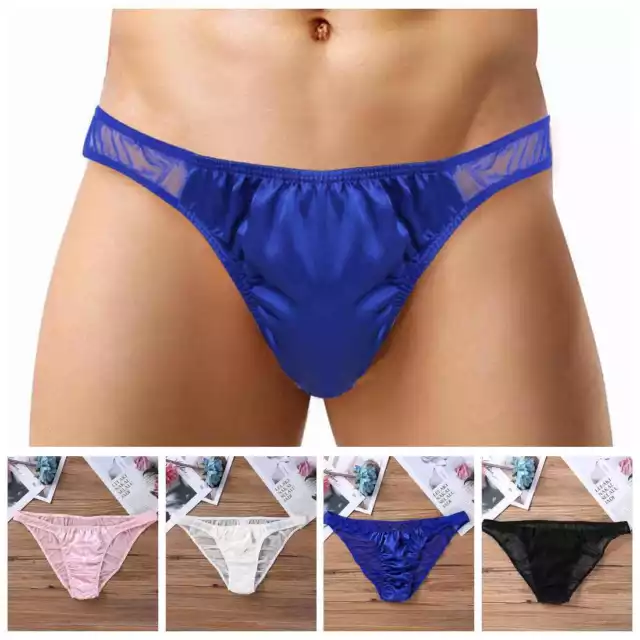 Men's See Through Mesh Open Butt Jockstrap Sexy Fishnet Bikini Briefs Underwear
