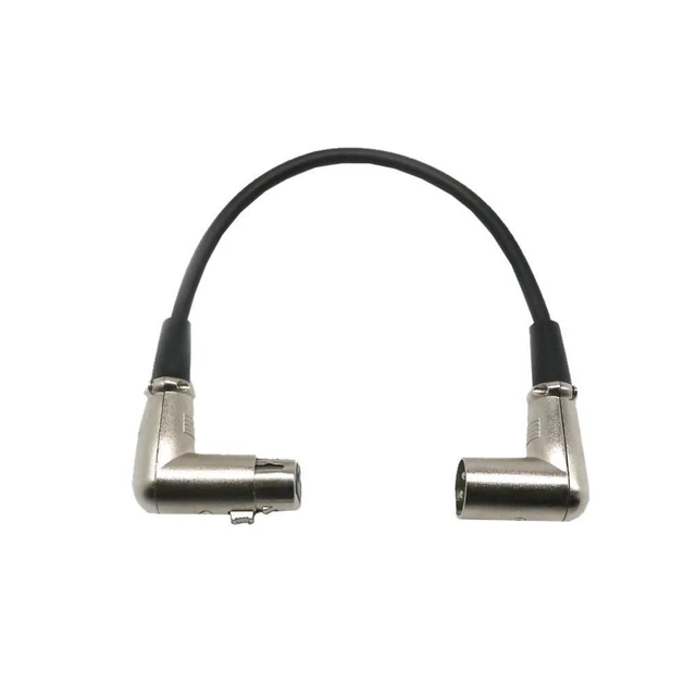 3Pin XLR Right Angle 90 Degree Female to Male Mic Cable Connector