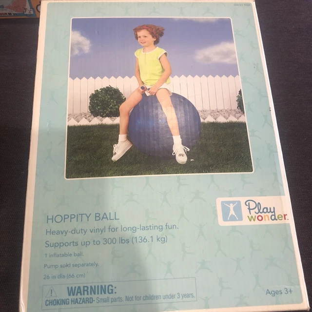 Vintage Play Wonder Rubber Hoppity Hop Large Bouncing Ball Toy In Box RED
